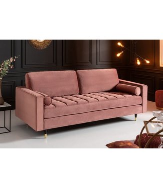 Invicta Interior Design 3-zits loungebank COSY VELVET 220cm oudroze fluwelen veerkern - 41071