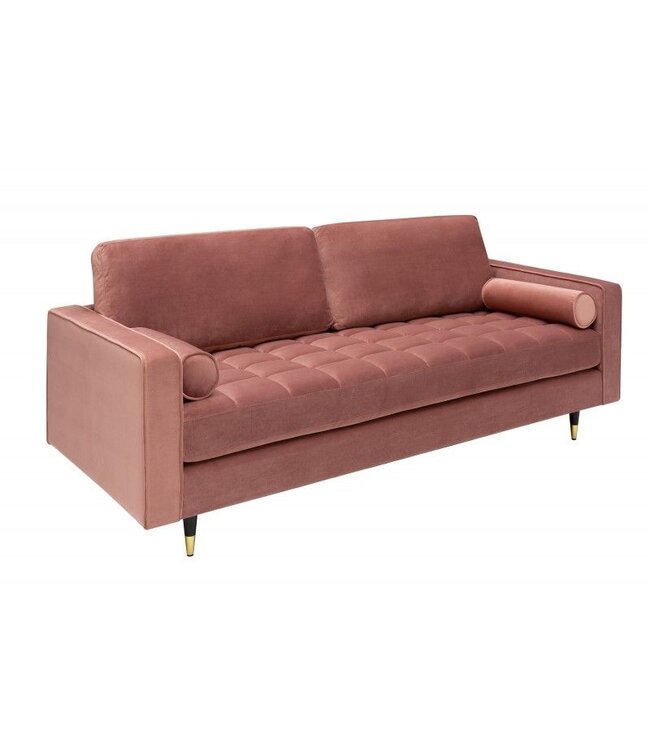 Invicta Interior Design 3-zits loungebank COSY VELVET 220cm oudroze fluwelen veerkern - 41071