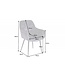 Invicta Interior Design stoel MILANO grijs fluweel met Chesterfield quilting - 41177
