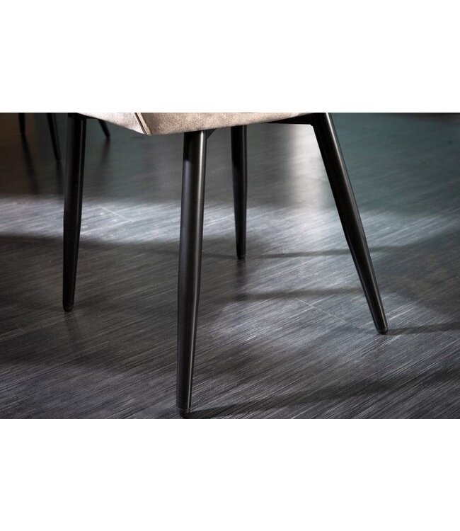 Invicta Interior Design stoel MILANO champagne fluweel met Chesterfield quilting - 41178