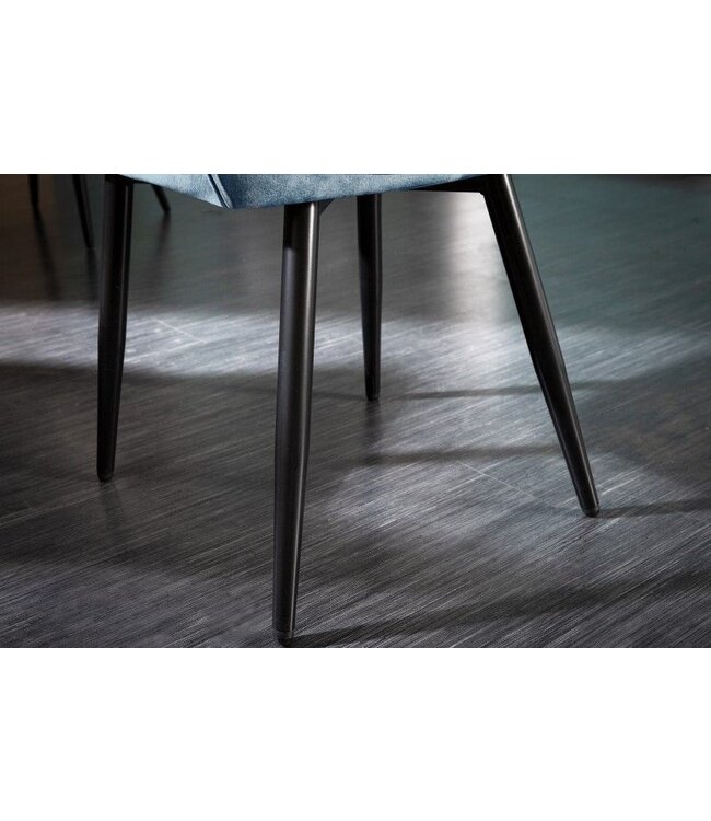 Invicta Interior Design stoel MILANO petrol fluweel met Chesterfield quilting - 41181