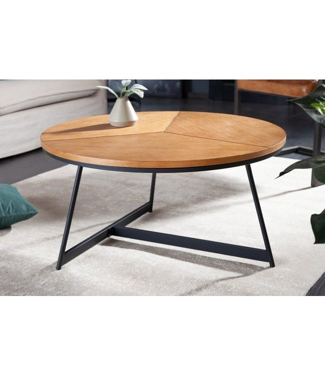 Invicta Interior Design salontafel OAK ELEGANCE 80cm eiken zwart metalen frame - 41205