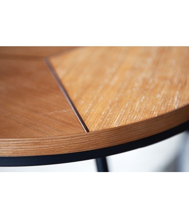 Invicta Interior Design salontafel OAK ELEGANCE 80cm eiken zwart metalen frame - 41205