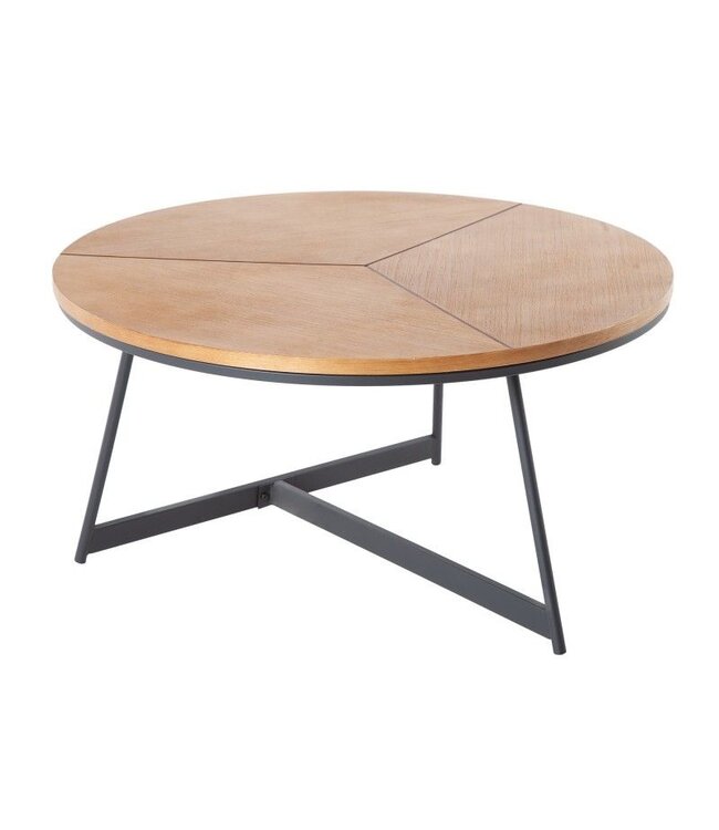 Invicta Interior Design salontafel OAK ELEGANCE 80cm eiken zwart metalen frame - 41205