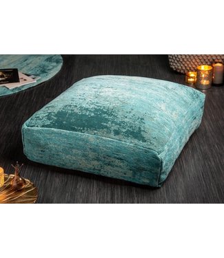Invicta Interior Design vloerkussen XL MODERN ART 70cm zitkussen met turquoise abstract patroon - 41267