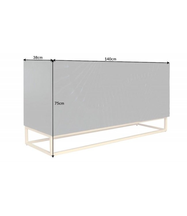 Invicta Interior Massief dressoir SCORPION 140 cm zwart mangohout met gedetailleerde 3D-gravures - 41399