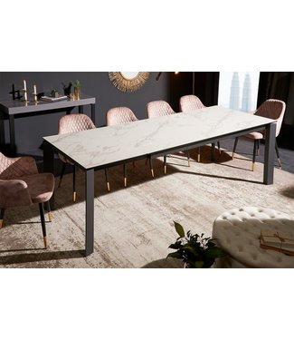 Invicta Interior Uitschuifbare eettafel X7 180-240cm marmer wit keramiek gemaakt in Italië - 41453