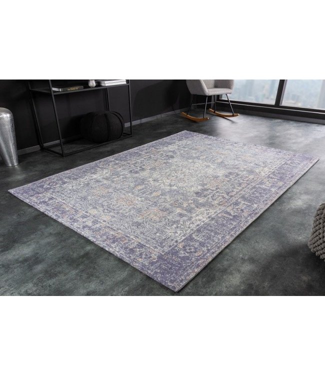 Invicta Interior Oosters katoenen vloerkleed OLD MARRAKESCH 230x160cm blauw vintage patroon - 41469