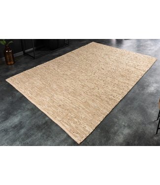 Invicta Interior Echt leren tapijt PURE 230x160cm beige van leer en hennep - 41475