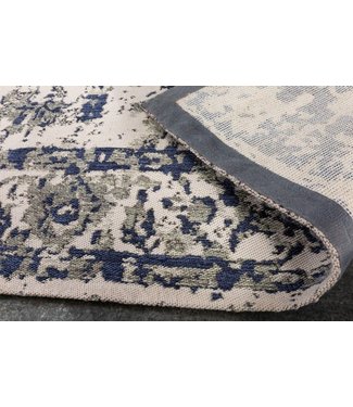 Invicta Interior Vintage vloerkleed HERITAGE 230x160cm beige grijs blauw verwassen used look - 41483