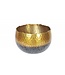 Invicta Interior Handgemaakte decoratieve kom ORIENT 19cm goud met patina in klassiek gehamerd ontwerp - 41562