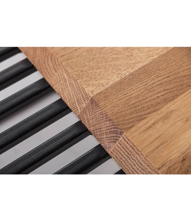 Invicta Interior Massief houten salontafel ARCHITECTURE 100cm geolied eiken zwart metalen frame - 41576