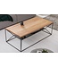 Invicta Interior Massief houten salontafel ARCHITECTURE 110cm geolied eiken zwart metalen frame met plank - 41577