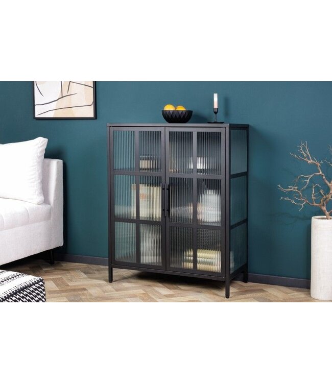 Invicta Interior Industriële vitrine DURA STEEL 80cm zwart metaal ...