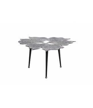 Invicta Interior Decoratieve salontafel GINKGO LEAFS 75cm zilver handgemaakt metaal - 41792