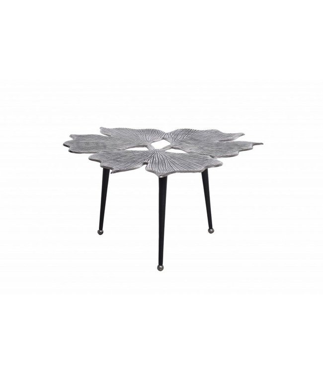 Invicta Interior Decoratieve salontafel GINKGO LEAFS 75cm zilver handgemaakt metaal - 41792