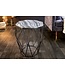 Invicta Interior Design bijzettafel DIAMOND 50cm grijs marmer zwart metaal - 41858