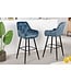 Invicta Interior Design barkruk MILANO petrol fluwelen barstoel met Chesterfield quilting - 41961