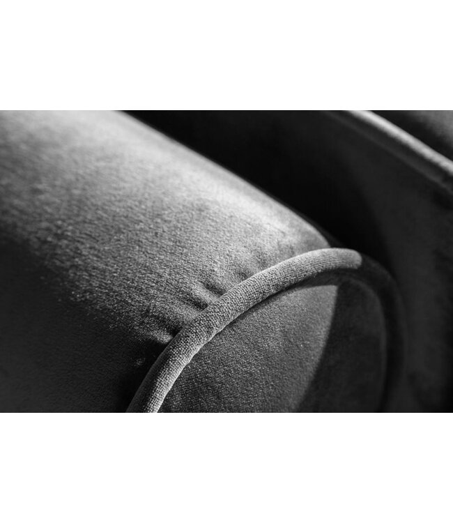 Invicta Interior Design 3-zits loungebank COSY VELVET 220cm grijs fluwelen veerkern - 39846