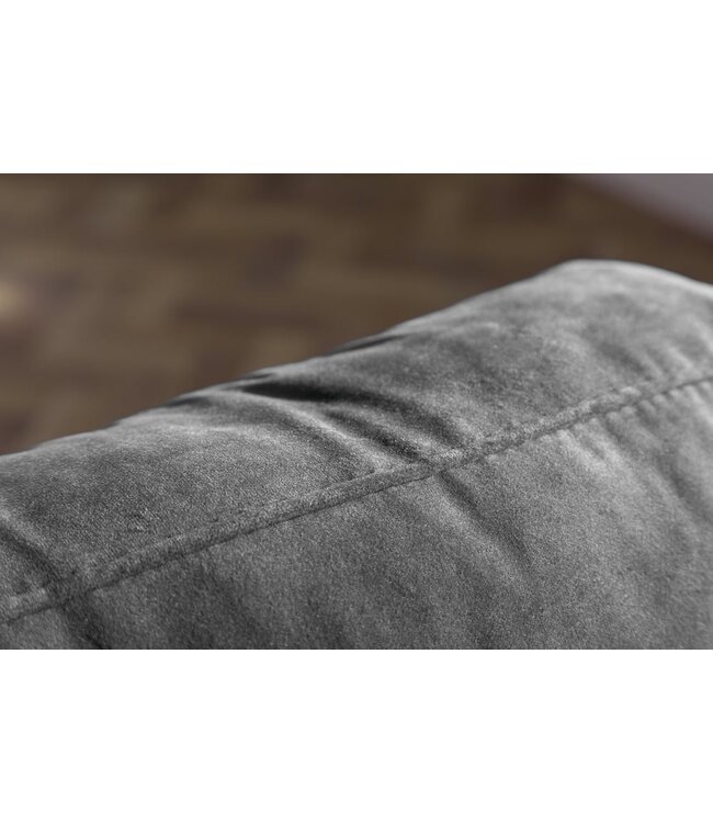 Invicta Interior Design 3-zits loungebank COSY VELVET 220cm grijs fluwelen veerkern - 39846