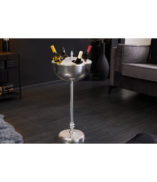 Invicta Interior Decoratieve wijnkoeler VINO 80cm zilveren handgemaakte metalen flessenkoeler champagnekoeler - 41690