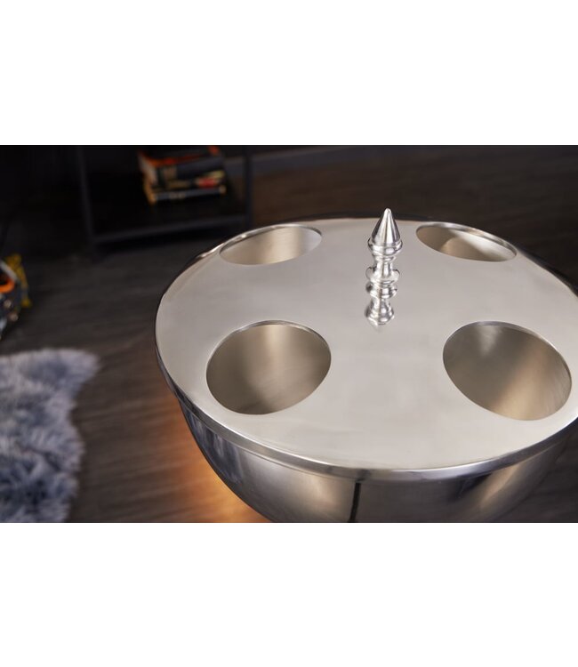 Invicta Interior Decoratieve wijnkoeler VINO 80cm zilveren handgemaakte metalen flessenkoeler champagnekoeler - 41690
