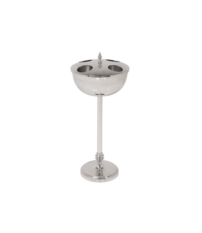 Invicta Interior Decoratieve wijnkoeler VINO 80cm zilveren handgemaakte metalen flessenkoeler champagnekoeler - 41690