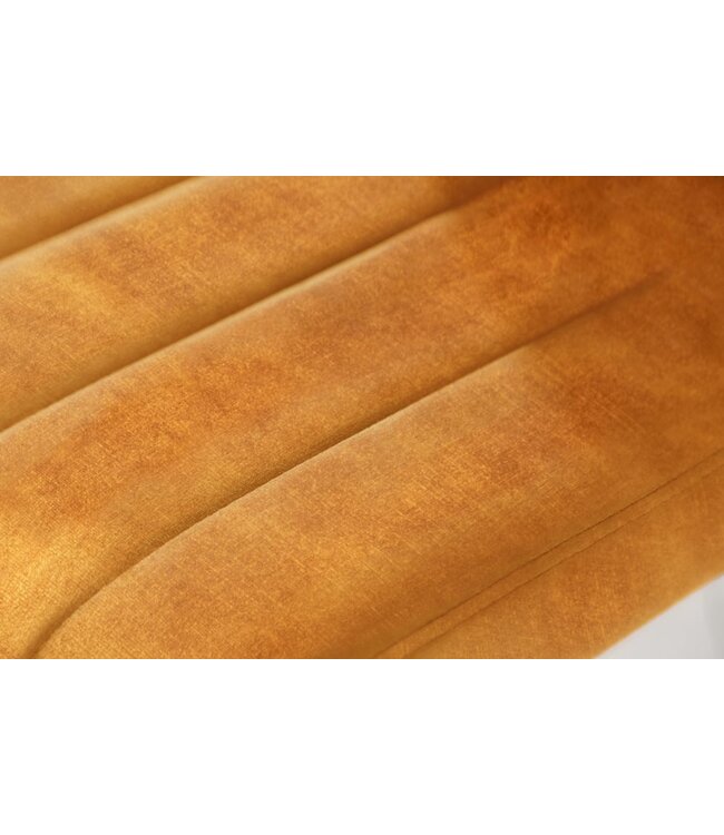 Invicta Interior Draaibare retro barkruk PORTLAND mosterdgeel fluwelen barkruk - 41422