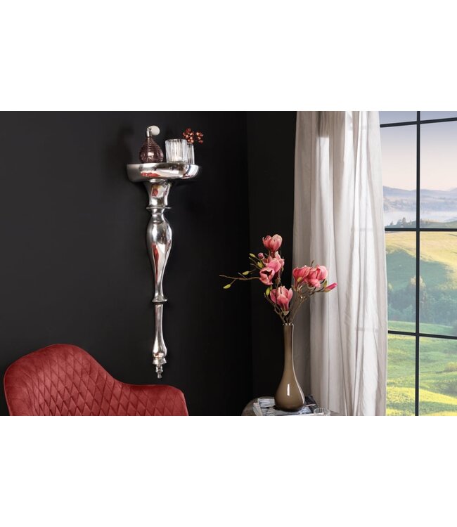 Invicta Interior Barokke wandconsole SCALA 80cm zilver aluminium wandplank - 35729