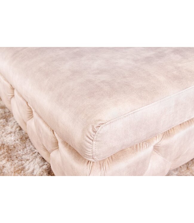 Invicta Interior Chesterfield kruk MODERN BAROK 92cm champagne fluwelen voetenbank - 42642