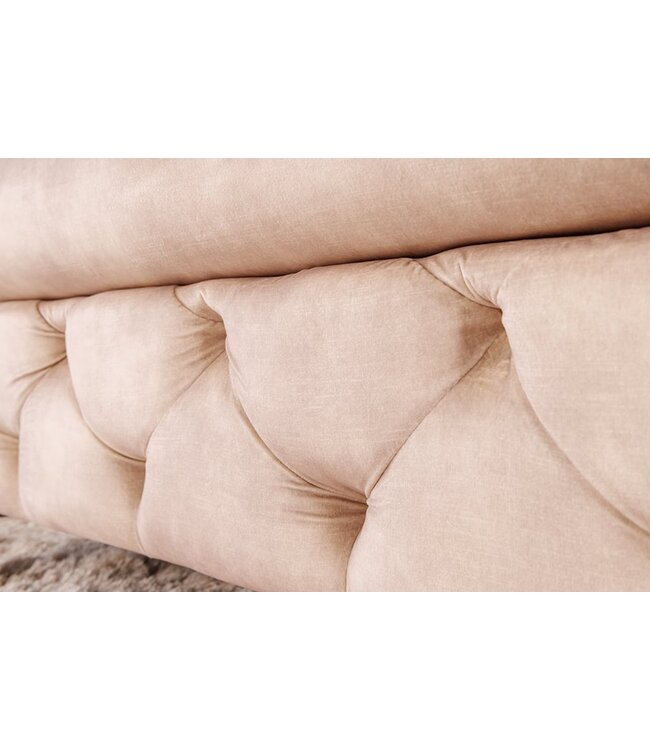 Invicta Interior Chesterfield kruk MODERN BAROK 92cm champagne fluwelen voetenbank - 42642