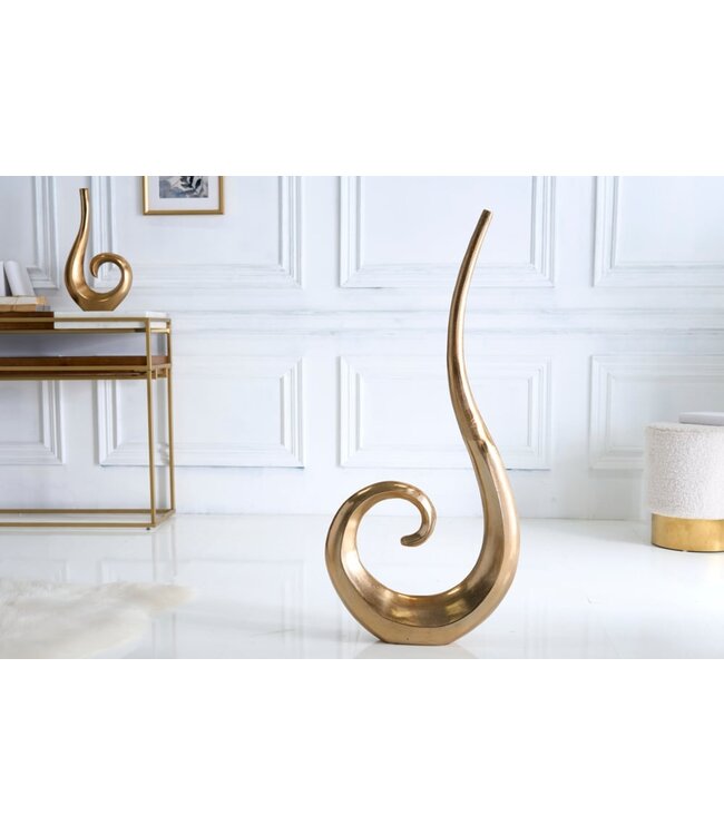 Invicta Interior Moderne vaas WAVE XL 106cm goud aluminium gepolijst decoratie - 41566