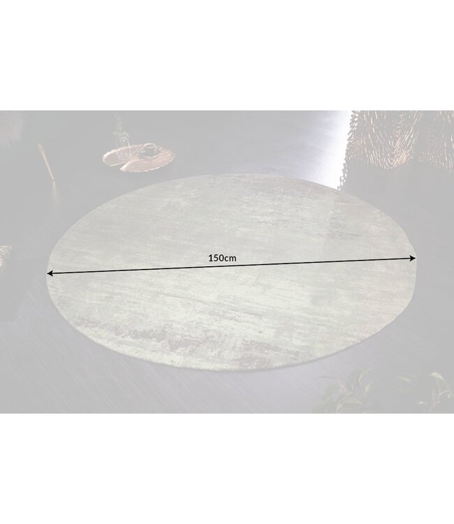 Invicta Interior Vintage tapijt MODERN ART 150cm groen gewassen rond used look - 41257