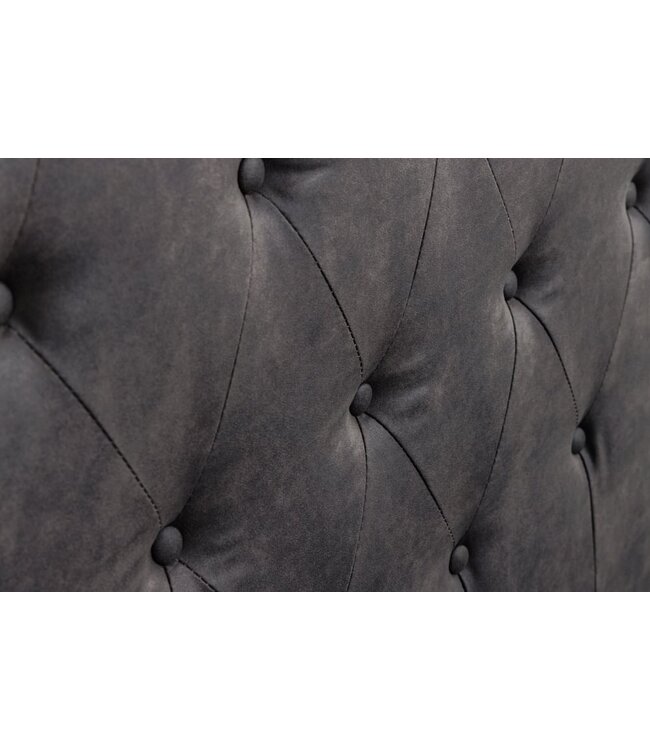 Invicta Interior Chesterfield tweepersoonsbed KENSINGTON 160x200cm donkergrijs queen size gestoffeerd bed - 40605