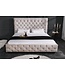Invicta Interior Design tweepersoonsbed PARIS 180x200cm champagne fluweel Chesterfield gestoffeerd bed - 43105