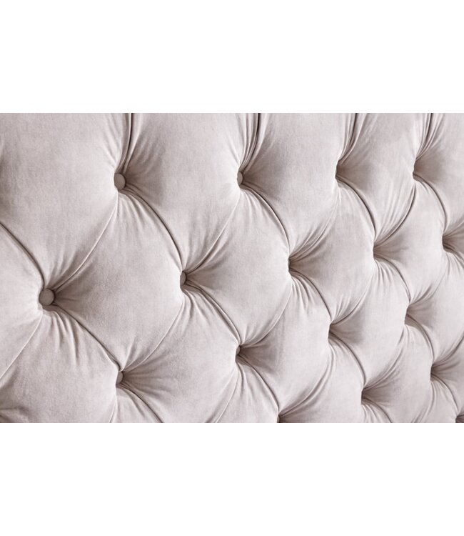 Invicta Interior Design tweepersoonsbed PARIS 180x200cm champagne fluweel Chesterfield gestoffeerd bed - 43105