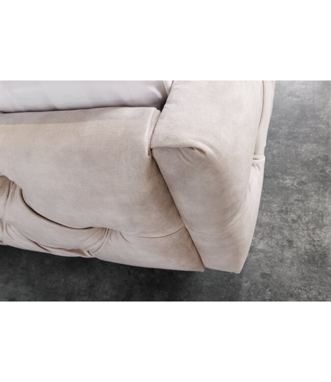 Invicta Interior Design tweepersoonsbed PARIS 180x200cm champagne fluweel Chesterfield gestoffeerd bed - 43105