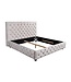 Invicta Interior Design tweepersoonsbed PARIS 180x200cm champagne fluweel Chesterfield gestoffeerd bed - 43105