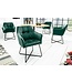 Invicta Interior Exclusief design stoel LOFT fluweelgroen met armleuning metalen frame mat zwart - 41661