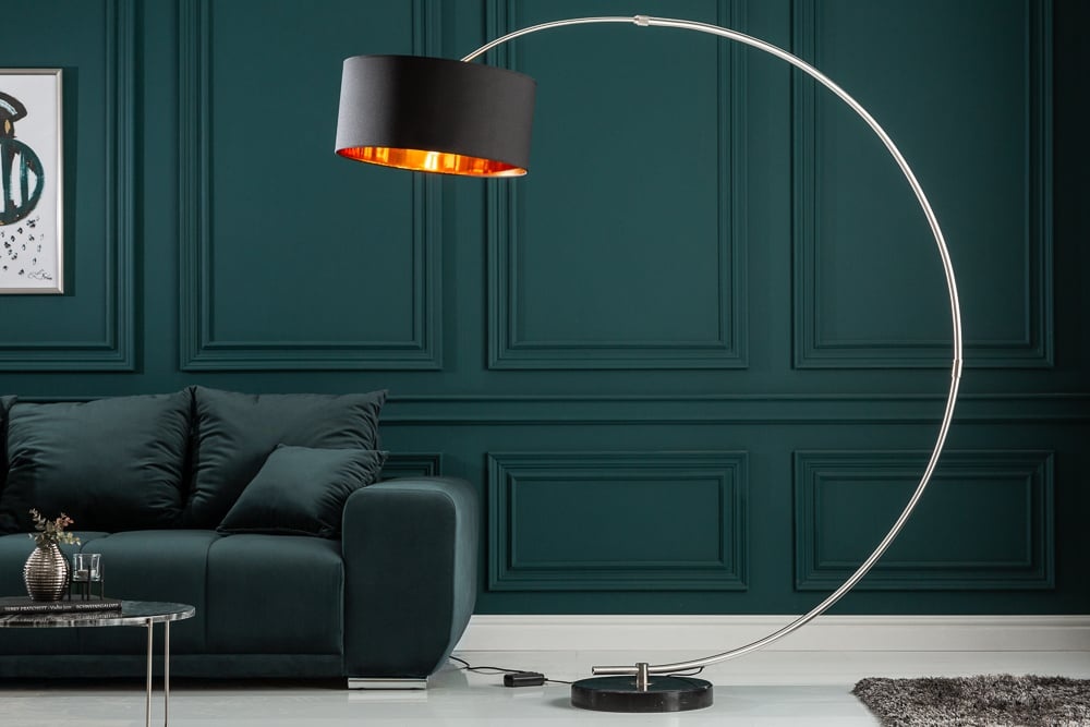 Dimbare booglamp PYTHON 190cm zwart goud retro booglamp - 5758
