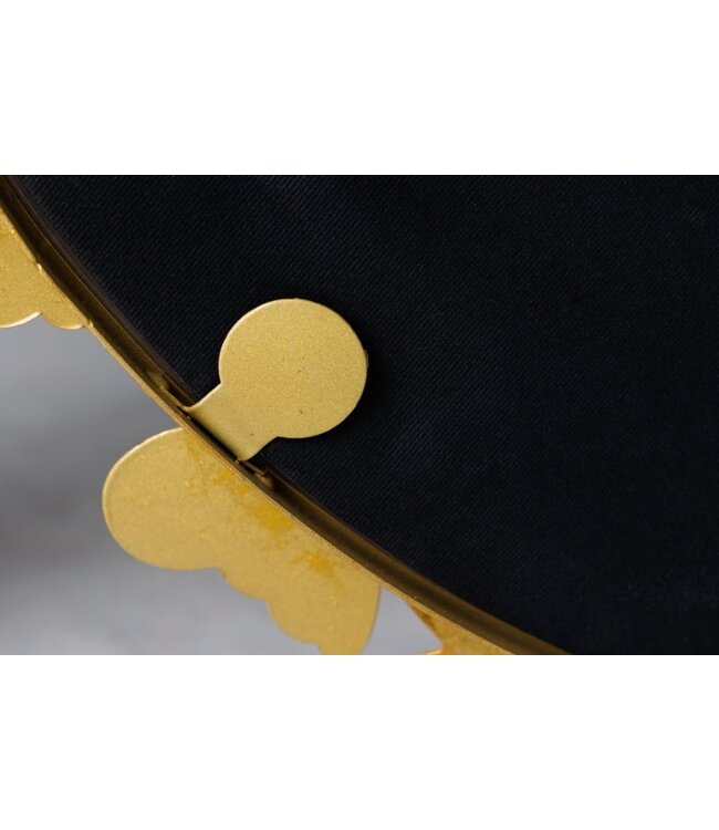Invicta Interior Decoratieve wandspiegel BUTTERFLY 80cm goud metalen ronde handgemaakte vlinderlijst - 42780