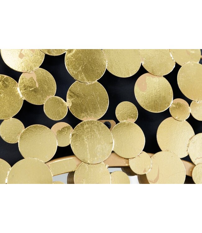 Invicta Interior Decoratieve wandspiegel COINS 80cm XL antiek goud rond handgemaakt metaal - 42242