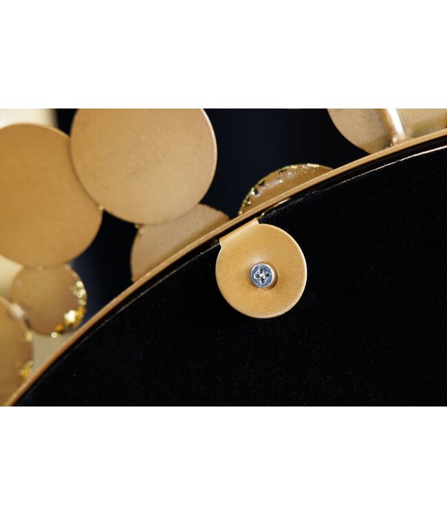 Invicta Interior Decoratieve wandspiegel COINS 80cm XL antiek goud rond handgemaakt metaal - 42242