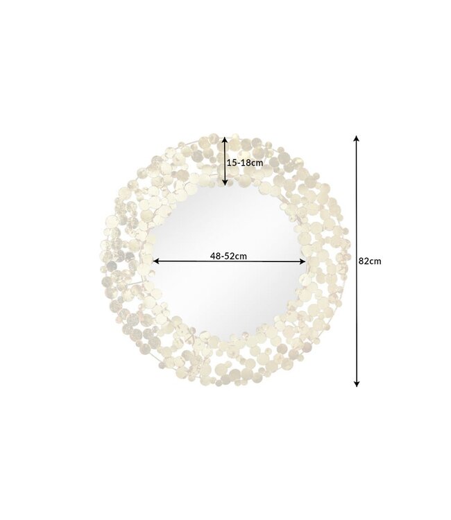 Invicta Interior Decoratieve wandspiegel COINS 80cm XL antiek goud rond handgemaakt metaal - 42242
