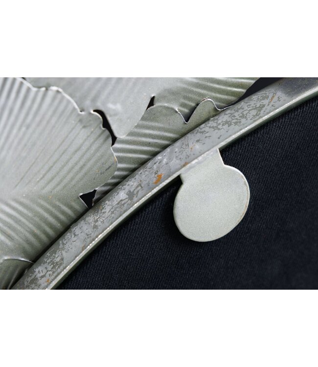 Invicta Interior Decoratieve wandspiegel GINKGO LEAFS XL 90cm goud zilver rond handgemaakt metaal - 42778