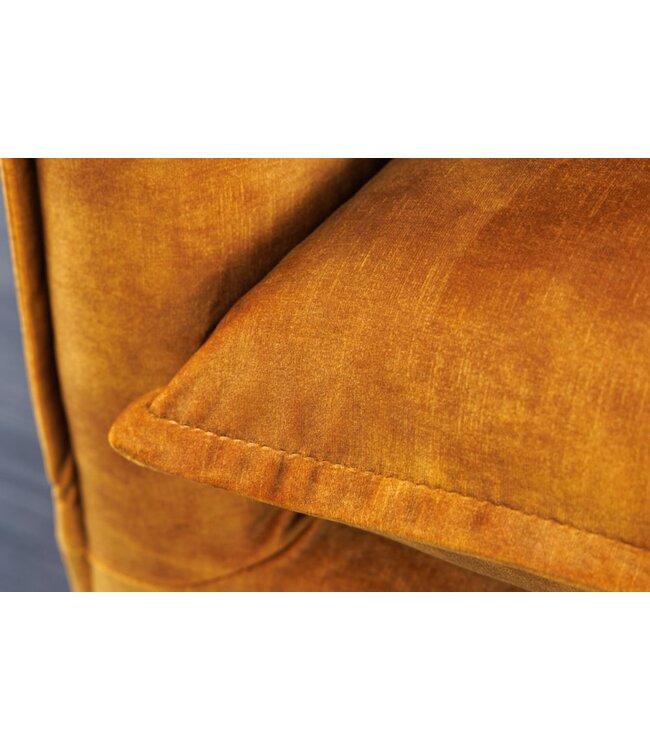 Invicta Interior Sofa Heaven 3-zits 210cm mosterdgeel fluweel/ 40831