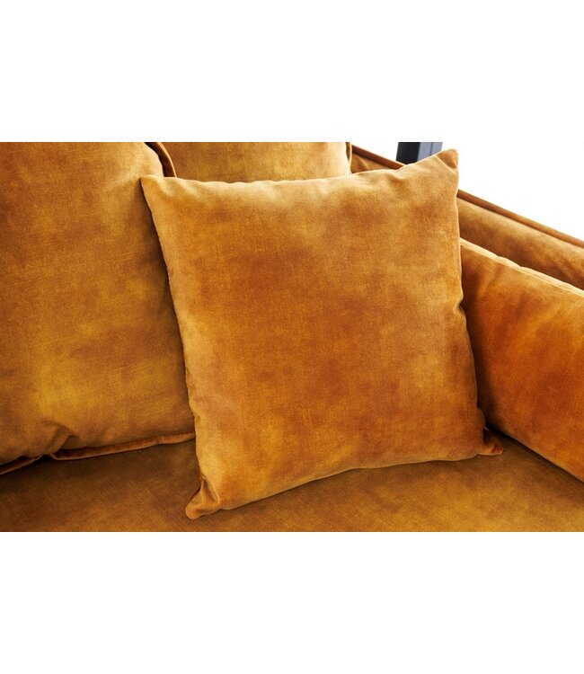 Invicta Interior Sofa Heaven 3-zits 210cm mosterdgeel fluweel/ 40831