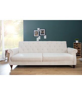 Invicta Interior Chesterfield 3-zitsbank MAISON BELLE AFFAIRE 220cm natuurlijke structuurstof met slaapfunctie - 41498