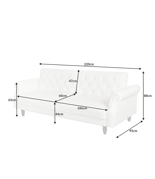 Invicta Interior Chesterfield 3-zitsbank MAISON BELLE AFFAIRE 220cm natuurlijke structuurstof met slaapfunctie - 41498