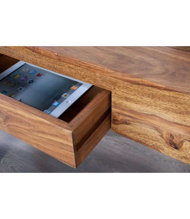 Invicta Interior Solide secretaire MAKASSAR consoletafel van 100 cm Sheesham steenafwerking bureau met unieke korrel - 30148